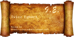 Ivicz Egbert névjegykártya